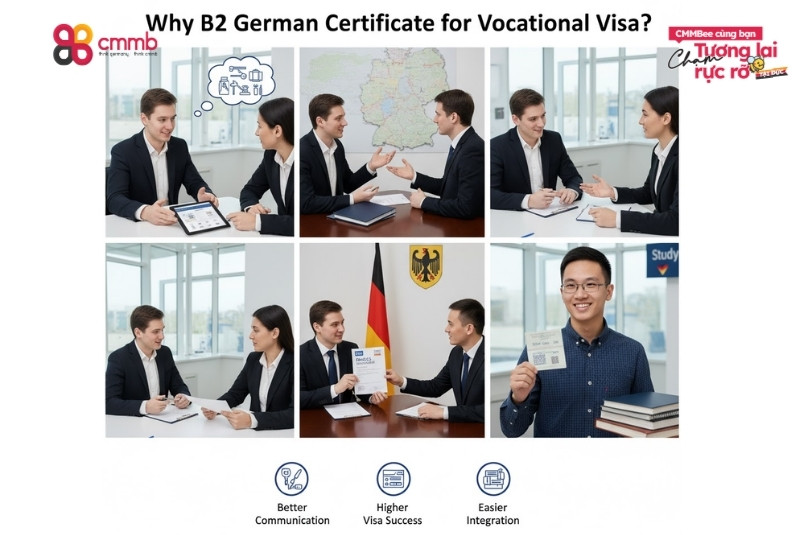Phỏng vấn xin visa du học nghề Đức: Kinh nghiệm, câu hỏi và lý do nên có B2 4 Vì sao nên có chứng chỉ B2 khi xin visa du học nghề Đức?